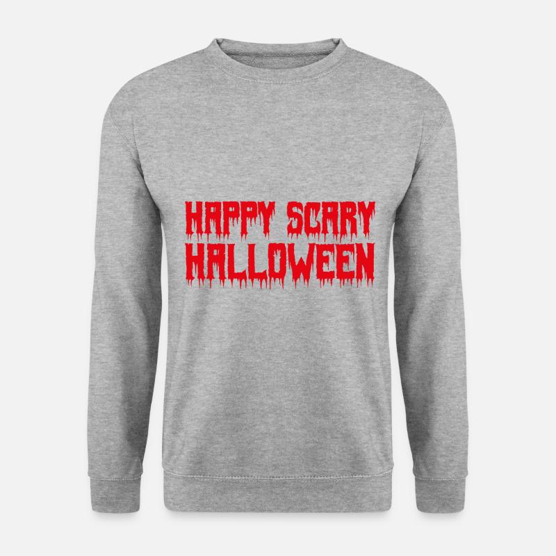 Glückliches gruseliges Halloween - Unisex Pullover - Weißgrau meliert