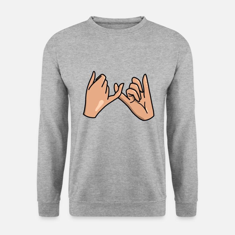 Pinkie Schwur Beste Freunde - Unisex Pullover - Weißgrau meliert