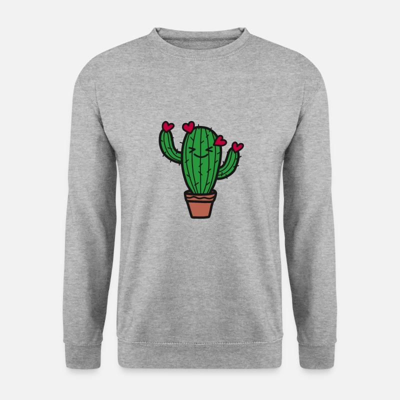 Kaktus Liebe - Unisex Pullover - Weißgrau meliert