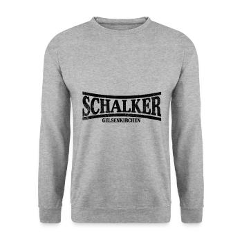 Schalker Gelsenkirchen - Unisex Pullover - Weißgrau meliert - Vorne - Alina (178cm) & Michal (187cm)