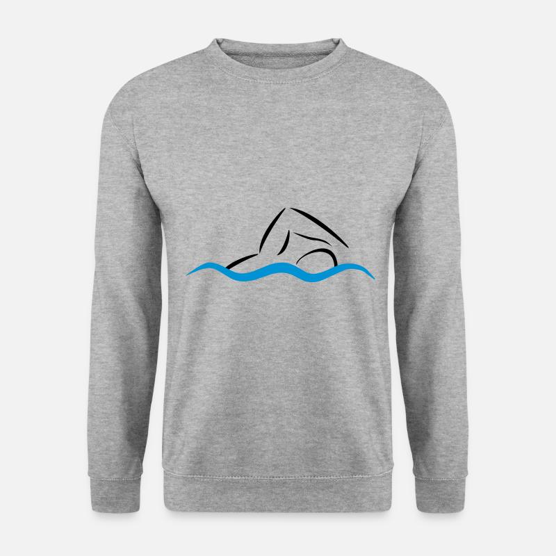 Kraulschwimmen - Unisex Pullover - Weißgrau meliert