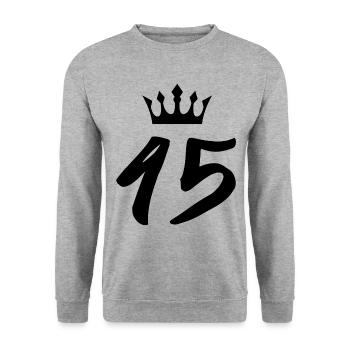 45 Couronne numérique - Sweat-shirt Unisexe - gris chiné - Devant - Alina (178cm) & Michal (187cm)