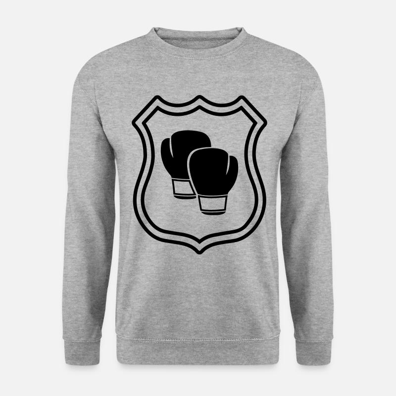 Boxhandschuhe Wappen - Unisex Pullover - Weißgrau meliert
