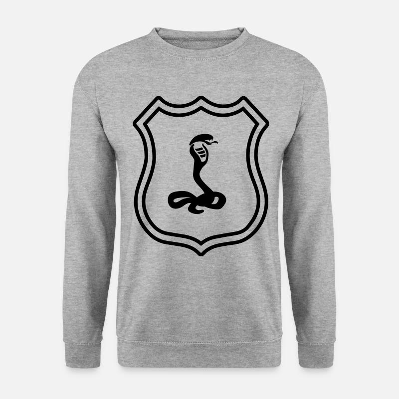 Schlange Wappen Kobra - Unisex Pullover - Weißgrau meliert