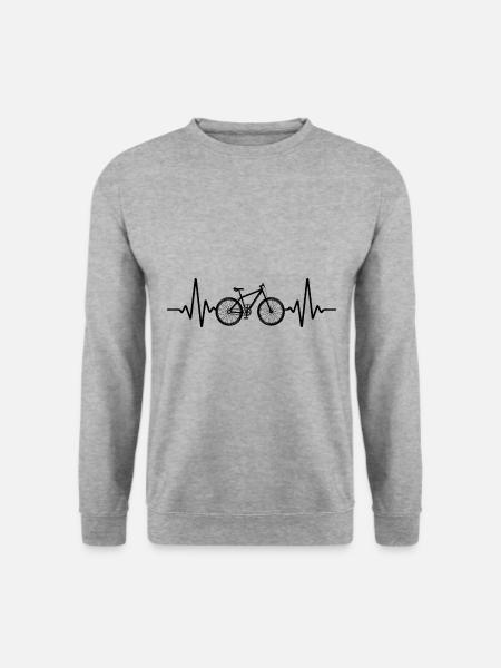 Herzschlag Fahrrad - Unisex Pullover - Weißgrau meliert
