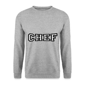 Chef - Unisex Pullover - Weißgrau meliert - Vorne - Alina (178cm) & Michal (187cm)