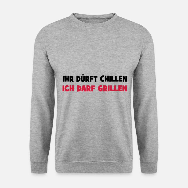grillen - Unisex Pullover - Weißgrau meliert