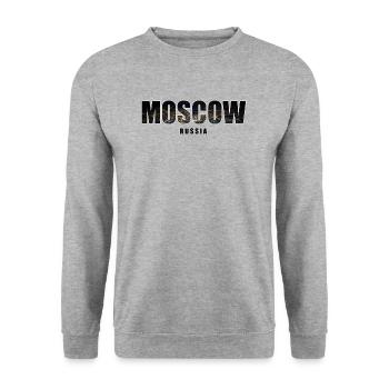Moscow Russia - Unisex Sweatshirt - salt & pepper - Front - Alina (178cm) & Michal (187cm)