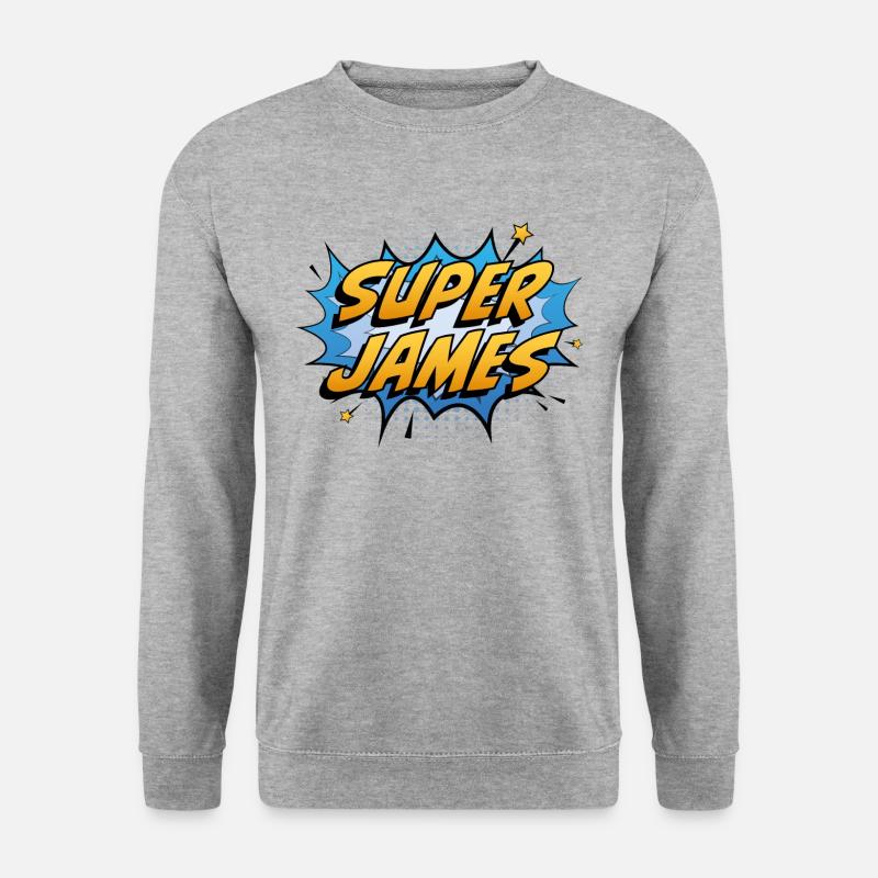 Super James - Unisex Pullover - Weißgrau meliert