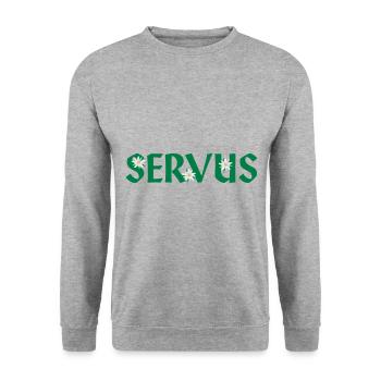 Servus - Unisex Pullover - Weißgrau meliert - Vorne - Alina (178cm) & Michal (187cm)