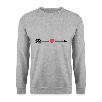 Cupid Arrow - Unisex Sweatshirt - salt & pepper - Front - Alina (178cm) & Michal (187cm)