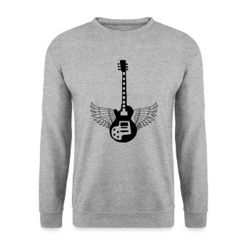 guitar - Unisex Sweatshirt - salt & pepper - Front - Alina (178cm) & Michal (187cm)