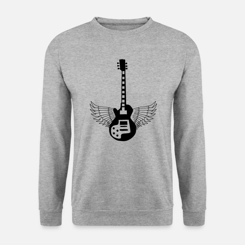 Gitarre - Unisex Pullover - Weißgrau meliert