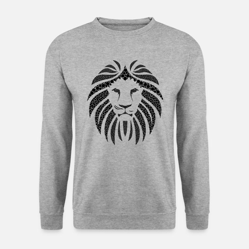 Löwenkopf - Unisex Pullover - Weißgrau meliert