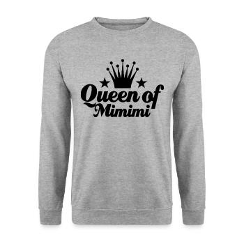 Queen of Mimimi - rumheulen Spruch - Unisex Pullover - Weißgrau meliert - Vorne - Alina (178cm) & Michal (187cm)