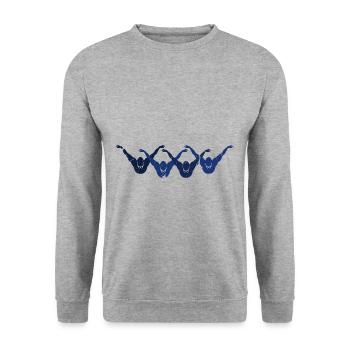 Butterfly Swimming Silhouette Swimmer - Unisex Sweatshirt - salt & pepper - Front - Alina (178cm) & Michal (187cm)