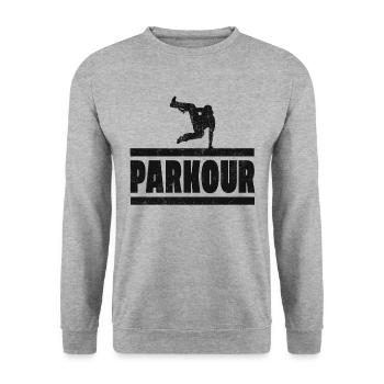 Parkour Freerunning Sport Sport Sports extrêmes - Sweat-shirt Unisexe - gris chiné - Devant - Alina (178cm) & Michal (187cm)