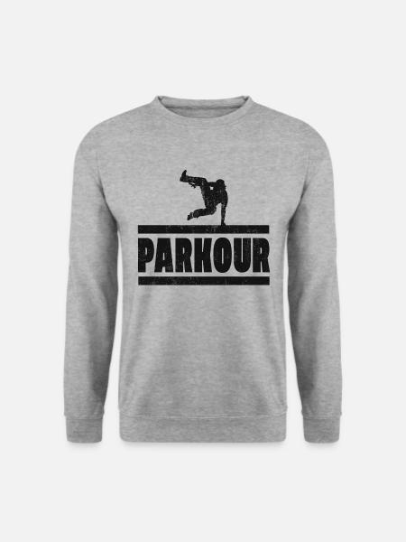 Parkour Freerunning Sport Sportler Extremesport - Unisex Pullover - Weißgrau meliert