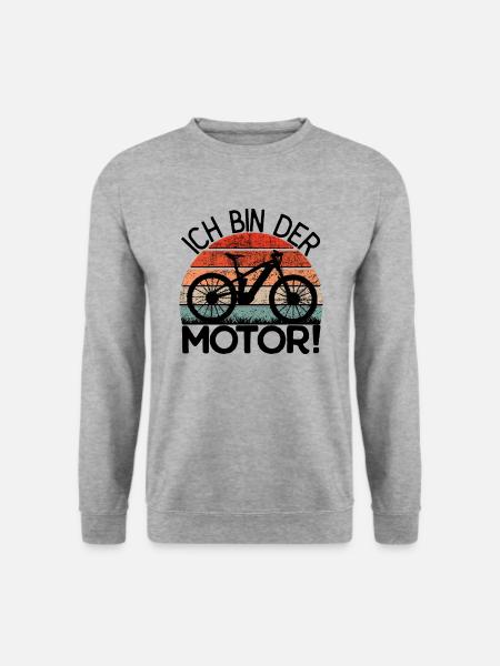 Mountainbike - Ich bin der Motor ! - Unisex Pullover - Weißgrau meliert