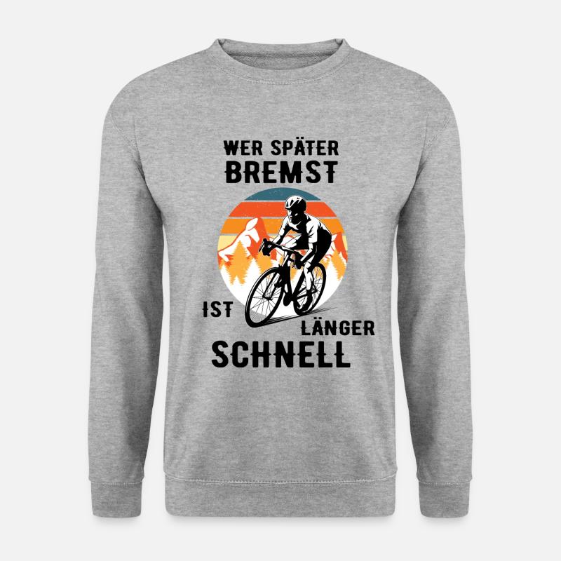 Rennrad Fahrradfahrer Retro Geschenk - Unisex Pullover - Weißgrau meliert
