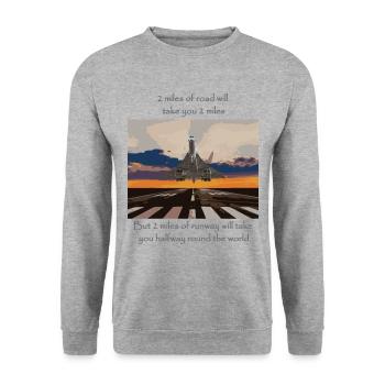 2 Miles - Unisex Sweatshirt - salt & pepper - Front - Alina (178cm) & Michal (187cm)