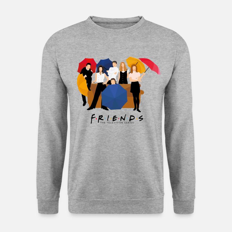 Friends Regenschirme Pose - Unisex Pullover - Weißgrau meliert