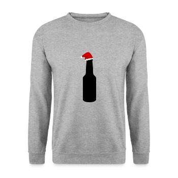 Bier an Weihnachten - Unisex Pullover - Weißgrau meliert - Vorne - Alina (178cm) & Michal (187cm)