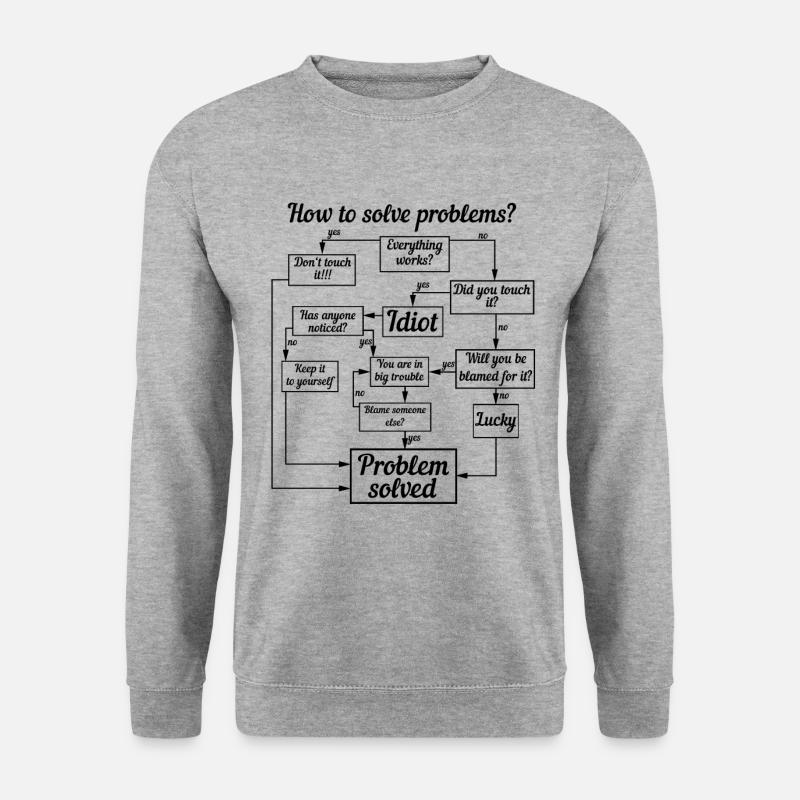 DIY Problemlöser - Unisex Pullover - Weißgrau meliert