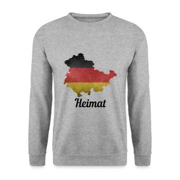 Thuringe Allemagne patrie - Sweat-shirt Unisexe - gris chiné - Devant - Alina (178cm) & Michal (187cm)