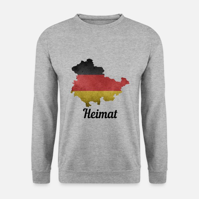 Thüringen Deutschland Heimat - Unisex Pullover - Weißgrau meliert