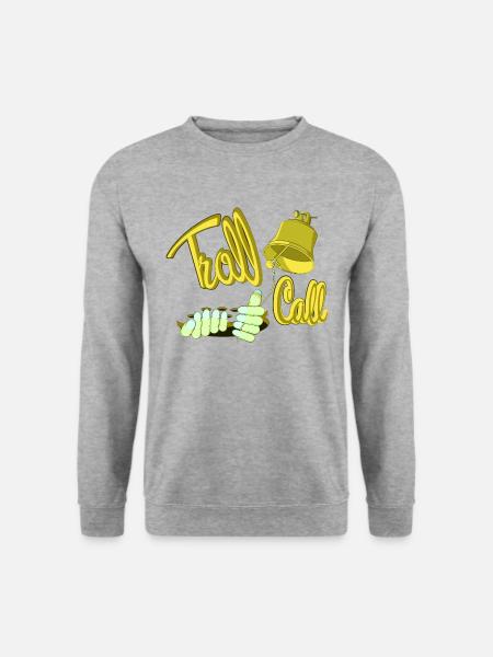 TROLL-ANRUF - Unisex Pullover - Weißgrau meliert