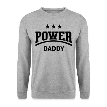 Power Daddy (Dad / Papa / Father’s Day / Black) - Unisex Sweatshirt - salt & pepper - Front - Alina (178cm) & Michal (187cm)