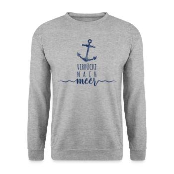 Verrückt nach Meer - Wellen Nordsee - Unisex Pullover - Weißgrau meliert - Vorne - Alina (178cm) & Michal (187cm)
