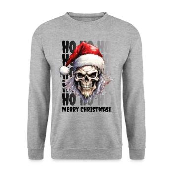 Christmas Skull Skull Horror Creepy - Unisex Sweatshirt - salt & pepper - Front - Alina (178cm) & Michal (187cm)