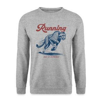Running Out of Patience - Gepard - Unisex Pullover - Weißgrau meliert - Vorne - Alina (178cm) & Michal (187cm)
