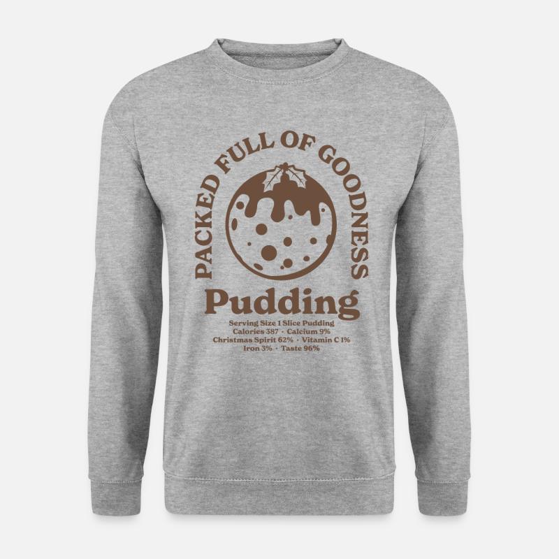 Weihnachtspudding - Unisex Pullover - Weißgrau meliert