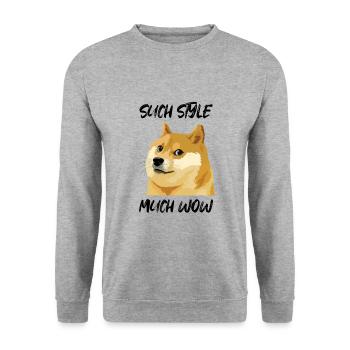 Concern Doge Meme Such Style Much Wow - Unisex Sweatshirt - salt & pepper - Front - Alina (178cm) & Michal (187cm)