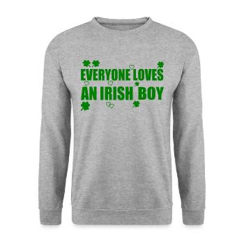 everyone loves an irish boy - Unisex Sweatshirt - salt & pepper - Front - Alina (178cm) & Michal (187cm)