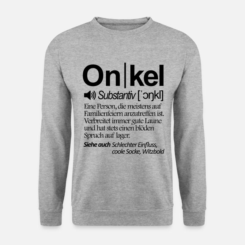 Onkel - Unisex Pullover - Weißgrau meliert