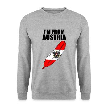 Je viens d'Autriche Autriche - Sweat-shirt Unisexe - gris chiné - Devant - Alina (178cm) & Michal (187cm)