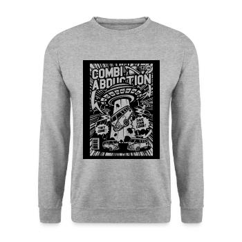 Alien Kidnapping Comic Ufo Flying Saucer - Unisex Sweatshirt - salt & pepper - Front - Alina (178cm) & Michal (187cm)