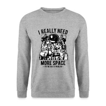 Astronaut space space flight - Unisex Sweatshirt - salt & pepper - Front - Alina (178cm) & Michal (187cm)