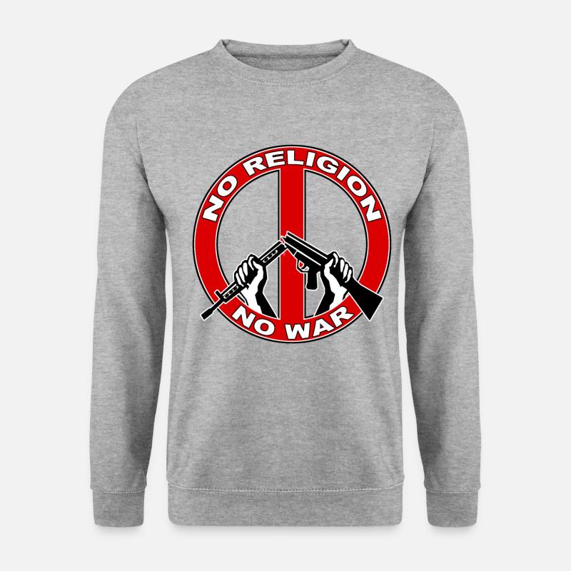 No religion no war - Unisex Pullover - Weißgrau meliert