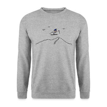 Skier saut srpingen mouches - Sweat-shirt Unisexe - gris chiné - Devant - Alina (178cm) & Michal (187cm)