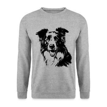 Border Collie - Sweat-shirt Unisexe - gris chiné - Devant - Alina (178cm) & Michal (187cm)
