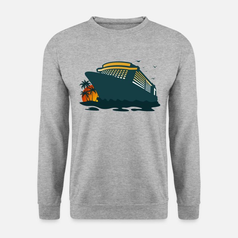Kreuzfahrt, Kreuzfahrtschiff, Schiffsreise - Unisex Pullover - Weißgrau meliert