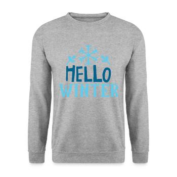 Hello Winter Xmas Gift - Unisex Sweatshirt - salt & pepper - Front - Alina (178cm) & Michal (187cm)
