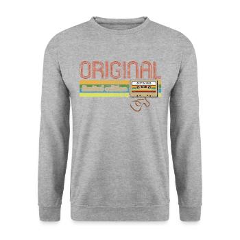 Original Best of 1963 - Geburtstag Kassette - Unisex Pullover - Weißgrau meliert - Vorne - Alina (178cm) & Michal (187cm)