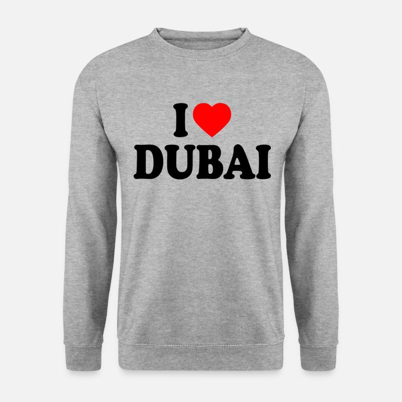 I love Dubai - Unisex Pullover - Weißgrau meliert
