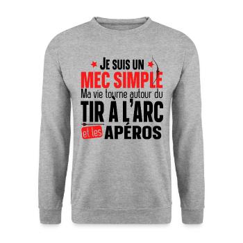 Tir à l'arc Alcool Apéro Sport Flèche Humour Noël - Sweat-shirt Unisexe - gris chiné - Devant - Alina (178cm) & Michal (187cm)